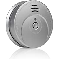 Smartwares RM149 10.062.63 Detector de humo- exterior de aluminio- batería incluida- botón de prueba- 85 dB